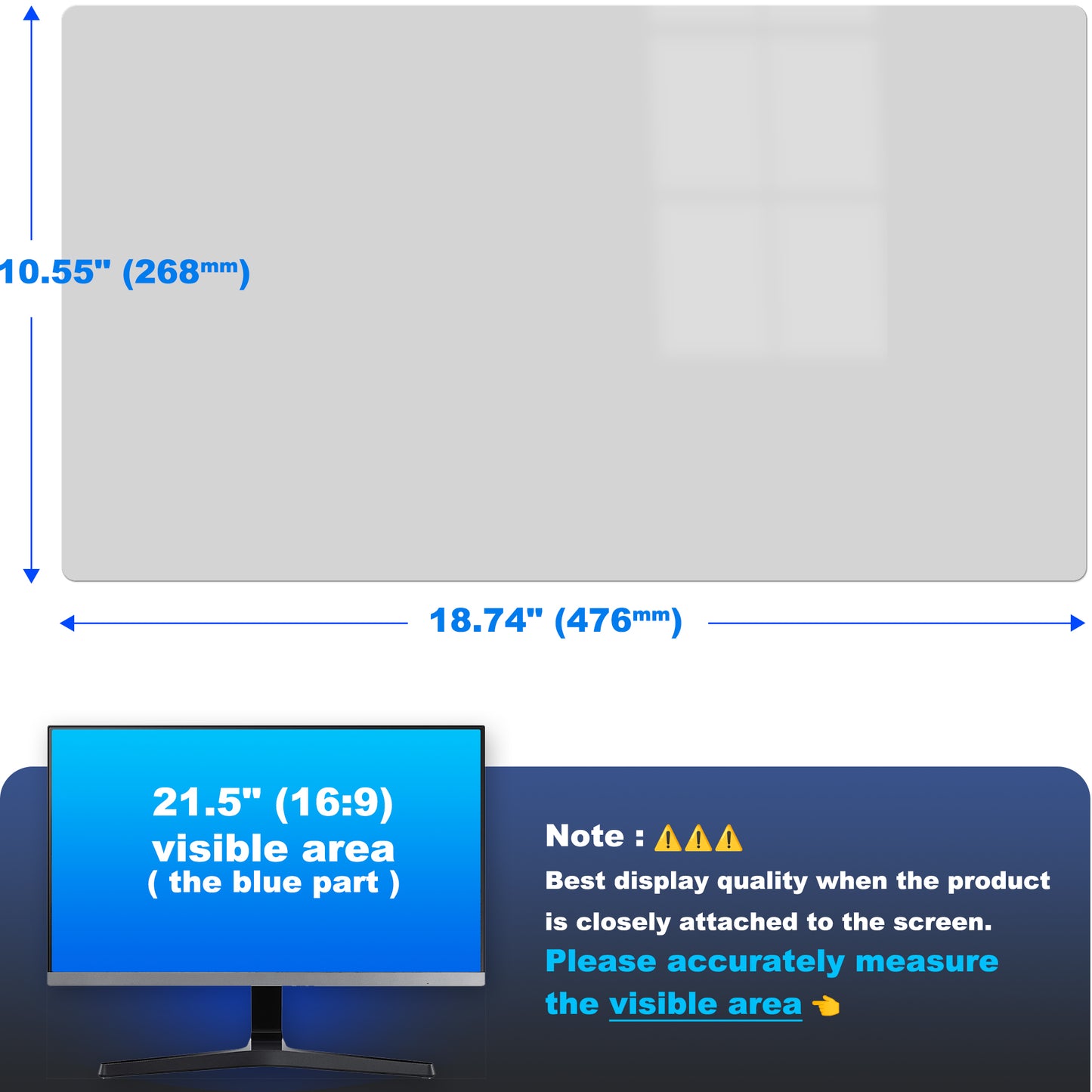 Computer Privacy Screen Filter for 21.5-inch 16:9 Widescreen